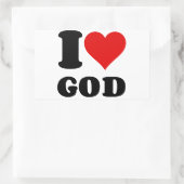 STICKER RECTANGULAIRE J'AIME DIEU (Sac)