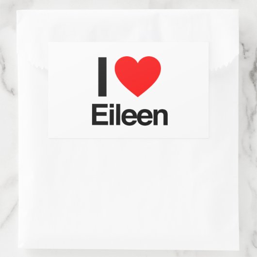 Sticker Rectangulaire j'aime eileen (Sac)