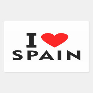 Sticker Rectangulaire J'aime Espagne pays comme voyage de coeur tourisme