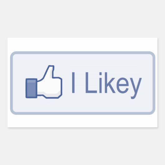 Sticker Rectangulaire J'aime Facebook (Devant)