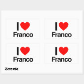 Sticker Rectangulaire j'aime franco (Feuille)