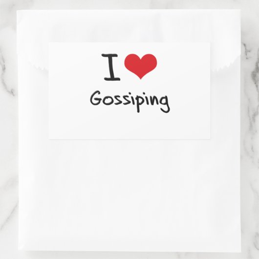 Sticker Rectangulaire J'Aime Gossiping (Sac)