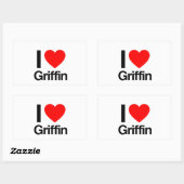 Sticker Rectangulaire j'aime griffin (Feuille)