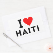 Sticker Rectangulaire J'aime Haïti pays comme Voyage cardiaque système d (Enveloppe)