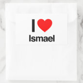Sticker Rectangulaire j'aime ismael (Sac)
