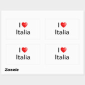 Sticker Rectangulaire J'aime Italia (Feuille)
