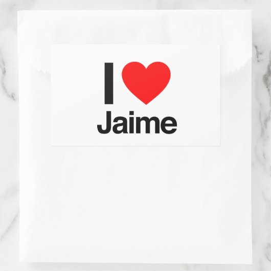 Sticker Rectangulaire j'aime jaime (Sac)
