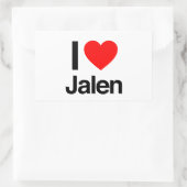 Sticker Rectangulaire j'aime jalen (Sac)