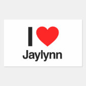 Sticker Rectangulaire j'aime jaylynn (Devant)