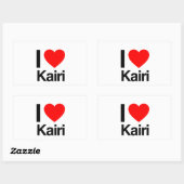 Sticker Rectangulaire j'aime kairi (Feuille)