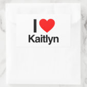 Sticker Rectangulaire j'aime kaitlyn (Sac)