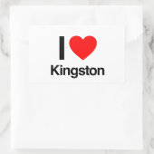 Sticker Rectangulaire j'aime kingston (Sac)