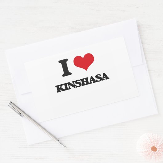 Sticker Rectangulaire J'aime Kinshasa (Enveloppe)
