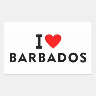 Sticker Rectangulaire J'aime la Barbade