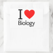 Sticker Rectangulaire J'aime la biologie (Sac)