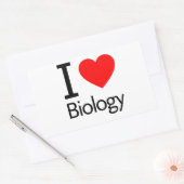 Sticker Rectangulaire J'aime la biologie (Enveloppe)