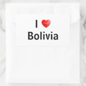 Sticker Rectangulaire J'aime la Bolivie (Sac)