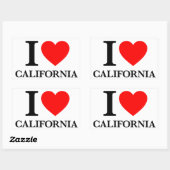 Sticker Rectangulaire J'aime la Californie (Feuille)