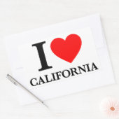 Sticker Rectangulaire J'aime la Californie (Enveloppe)