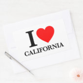 Sticker Rectangulaire J'aime la Californie (Enveloppe)