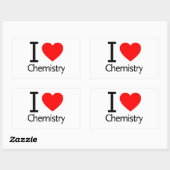 Sticker Rectangulaire J'aime la chimie (Feuille)