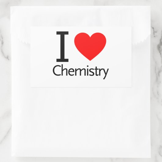 Sticker Rectangulaire J'aime la chimie (Sac)