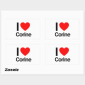 Sticker Rectangulaire j'aime la corine (Feuille)