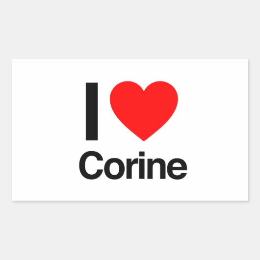 Sticker Rectangulaire j'aime la corine (Devant)