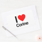 Sticker Rectangulaire j'aime la corine (Enveloppe)
