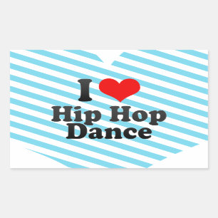 Sticker Rectangulaire J'aime la danse de hip hop