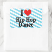 Sticker Rectangulaire J'aime la danse Hip hop (Sac)