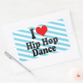 Sticker Rectangulaire J'aime la danse Hip hop (Enveloppe)