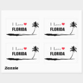 Sticker Rectangulaire J'aime la Floride (Feuille)