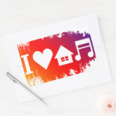 Sticker Rectangulaire J'aime la musique de maison (Enveloppe)