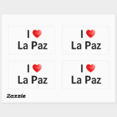 Sticker Rectangulaire J'aime La Paz (Feuille)