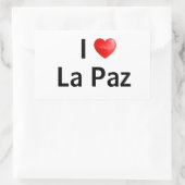 Sticker Rectangulaire J'aime La Paz (Sac)