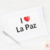 Sticker Rectangulaire J'aime La Paz (Enveloppe)