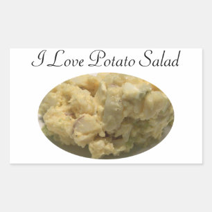 Sticker Rectangulaire J'Aime La Salade De Pomme De Terre