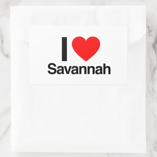 Sticker Rectangulaire j'aime la savane (Sac)