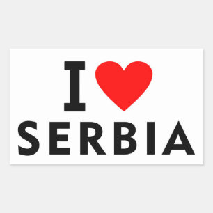 Sticker Rectangulaire J'aime la Serbie pays comme voyage de coeur touris