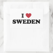 Sticker Rectangulaire J'aime la Suède (Sac)