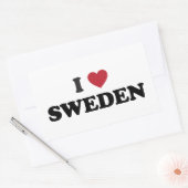 Sticker Rectangulaire J'aime la Suède (Enveloppe)