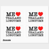 STICKER RECTANGULAIRE J'AIME LA THAÏLANDE LONGTEMPS (Feuille)