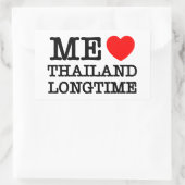 STICKER RECTANGULAIRE J'AIME LA THAÏLANDE LONGTEMPS (Sac)