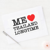 STICKER RECTANGULAIRE J'AIME LA THAÏLANDE LONGTEMPS (Enveloppe)