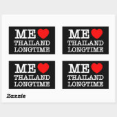 STICKER RECTANGULAIRE J'AIME LA THAÏLANDE LONGTEMPS (Feuille)