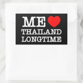 STICKER RECTANGULAIRE J'AIME LA THAÏLANDE LONGTEMPS (Sac)