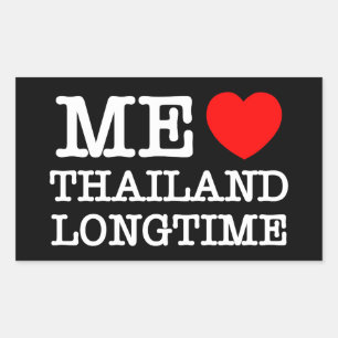 STICKER RECTANGULAIRE J'AIME LA THAÏLANDE LONGTEMPS