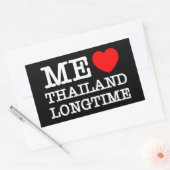 STICKER RECTANGULAIRE J'AIME LA THAÏLANDE LONGTEMPS (Enveloppe)