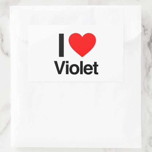 Sticker Rectangulaire j'aime la violette (Sac)